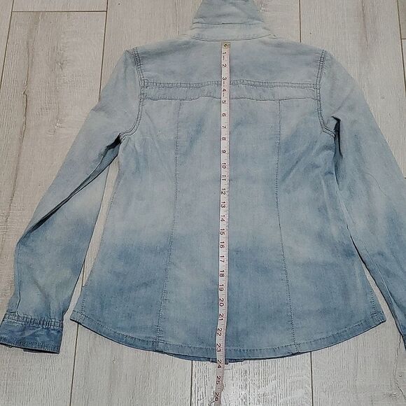 RUFF HEWN SHIRT, Sz S, BLUE, 100%COTTON, LONG SLEEVE - Picture 10 of 11